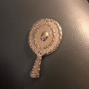 Vintage-Inspired Gold Miniture Hand Held Mirror